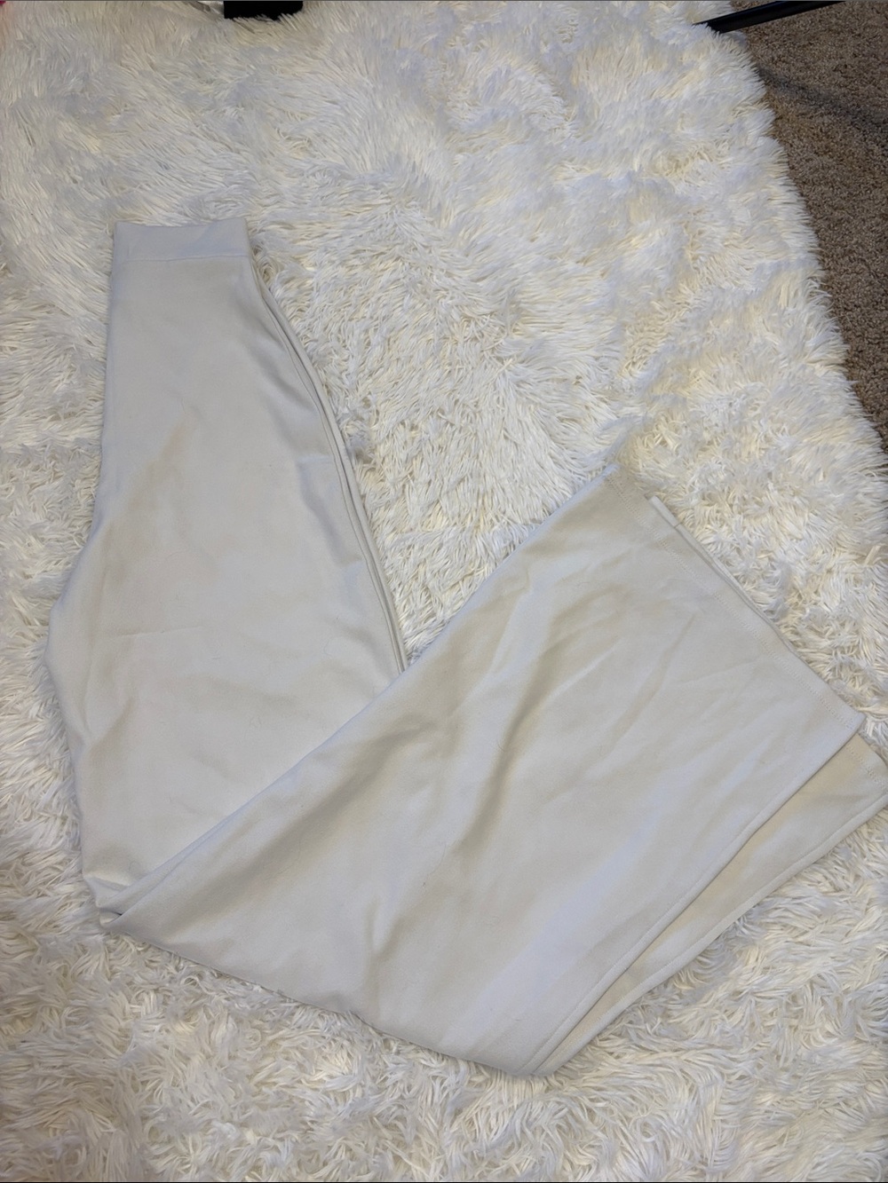 Windsor White Wide-Leg Pants with Side Slits